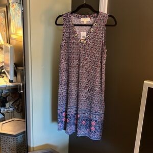 NWT. Michael Kors, size small, Geometric Pattern Sleeveless Shift Dress
